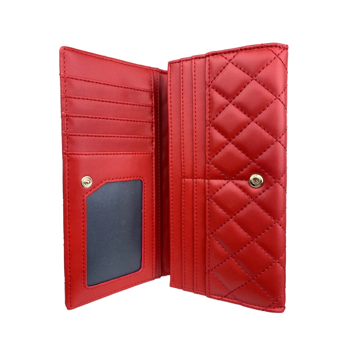 Mel&Co Quilted Basic Flap Long Wallet Red