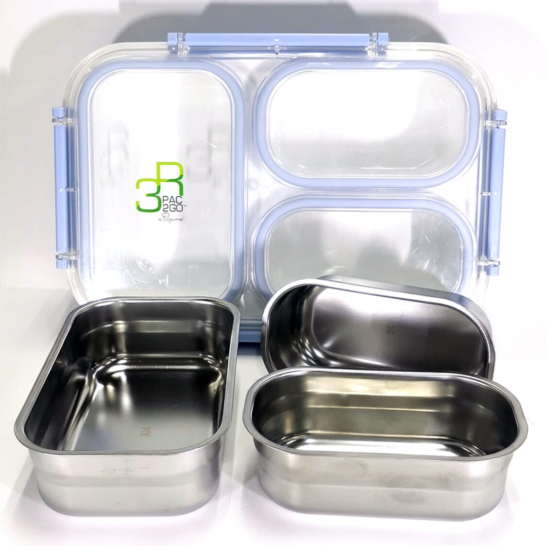 La Gourmet Sassy 1.2L 3 Compartments Stainless Steel Insert Lunch Box