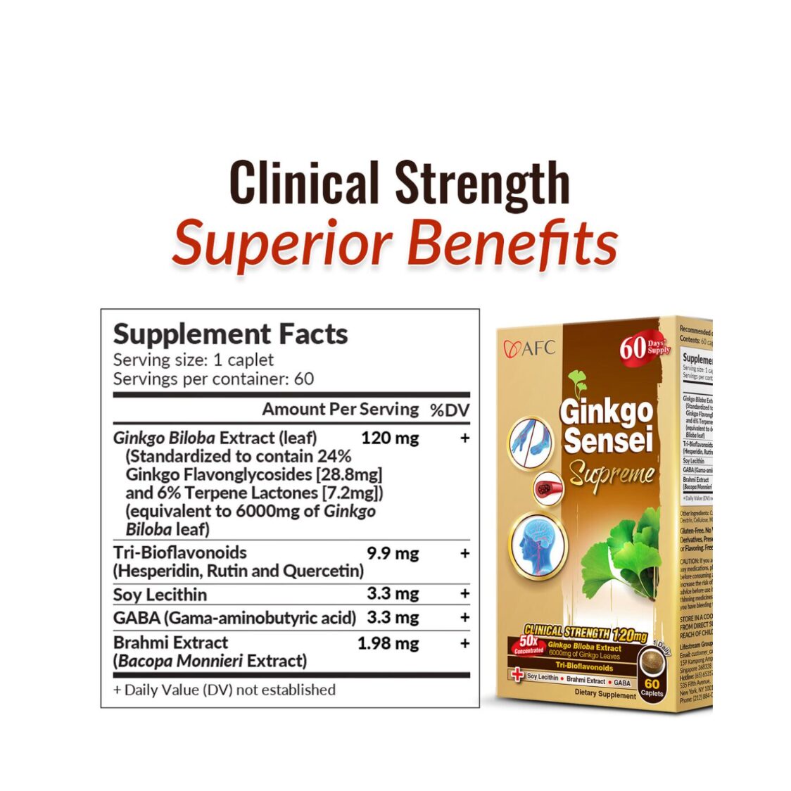 AFC Japan Gingko Sensei Supreme 60 Caplets Twin Packs - Metro Singapore Departmental Store - Celebrating 69 Years in SG