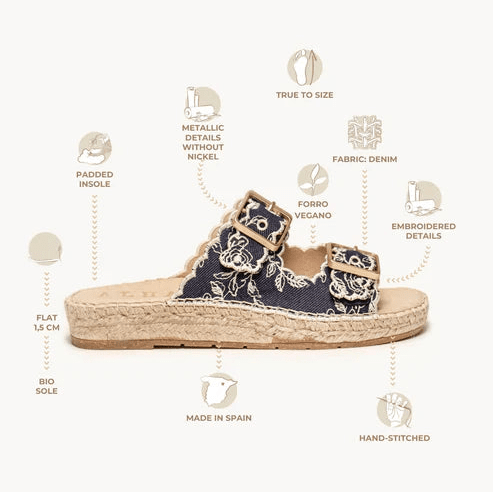 Alhamas Girasol Bio Vaquero Bord Lace Sandal - Darkblue Marino - Metro Singapore Departmental Store - Celebrating 69 Years in SG