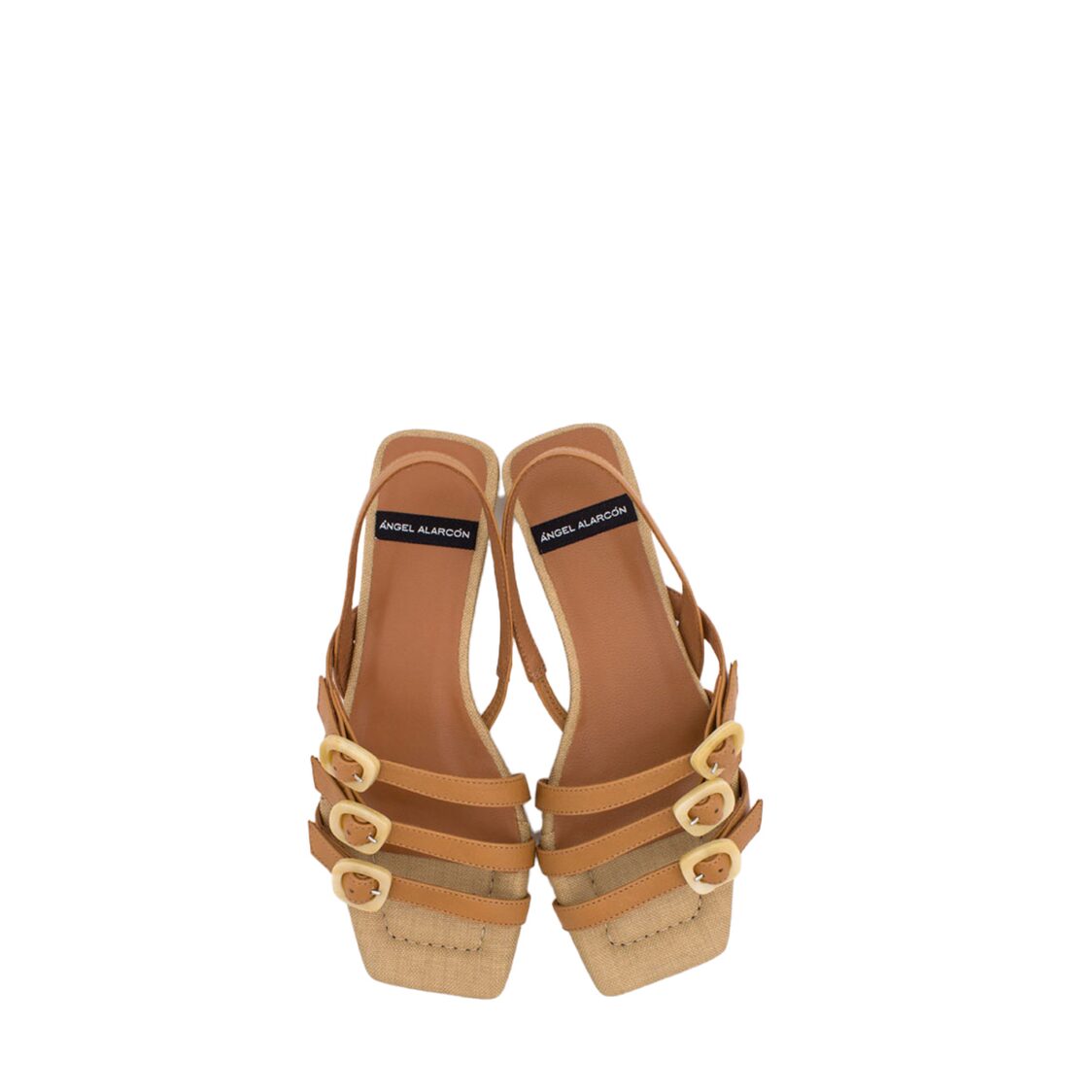 Angel Alarcon Angel Alarcon Crim Leather 3 Strap Buckle Sandal Flat - Camel - Metro Singapore Departmental Store - Celebrating 69 Years in SG