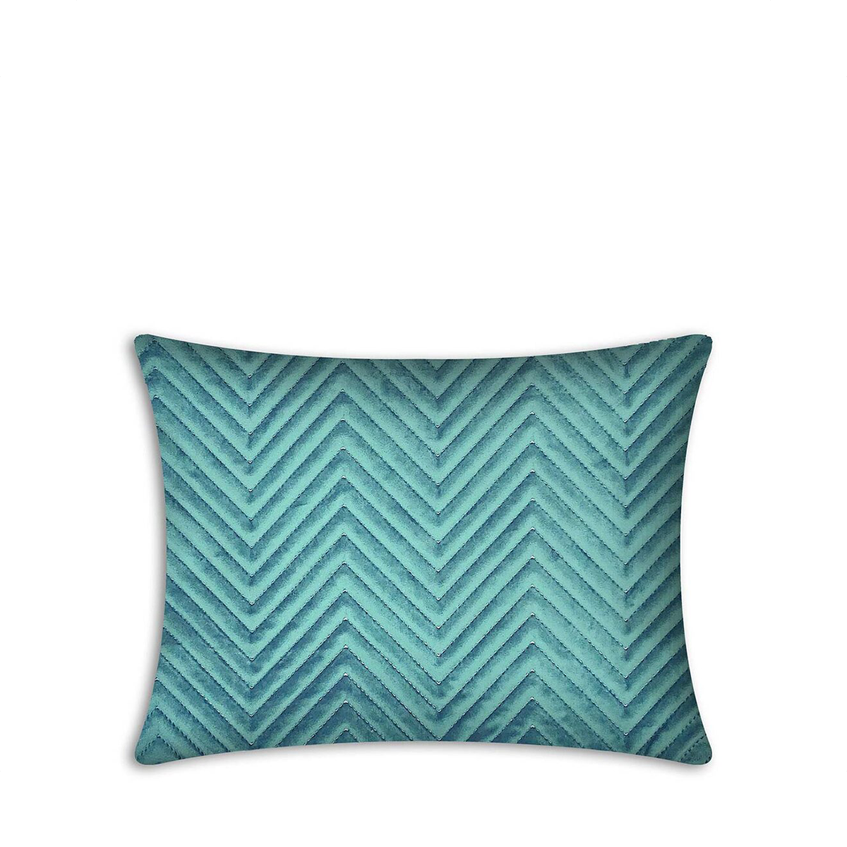 Rapee Pinsonic Oblong Cover | Quilted Velvet - 33 x 45 cm, Aqua