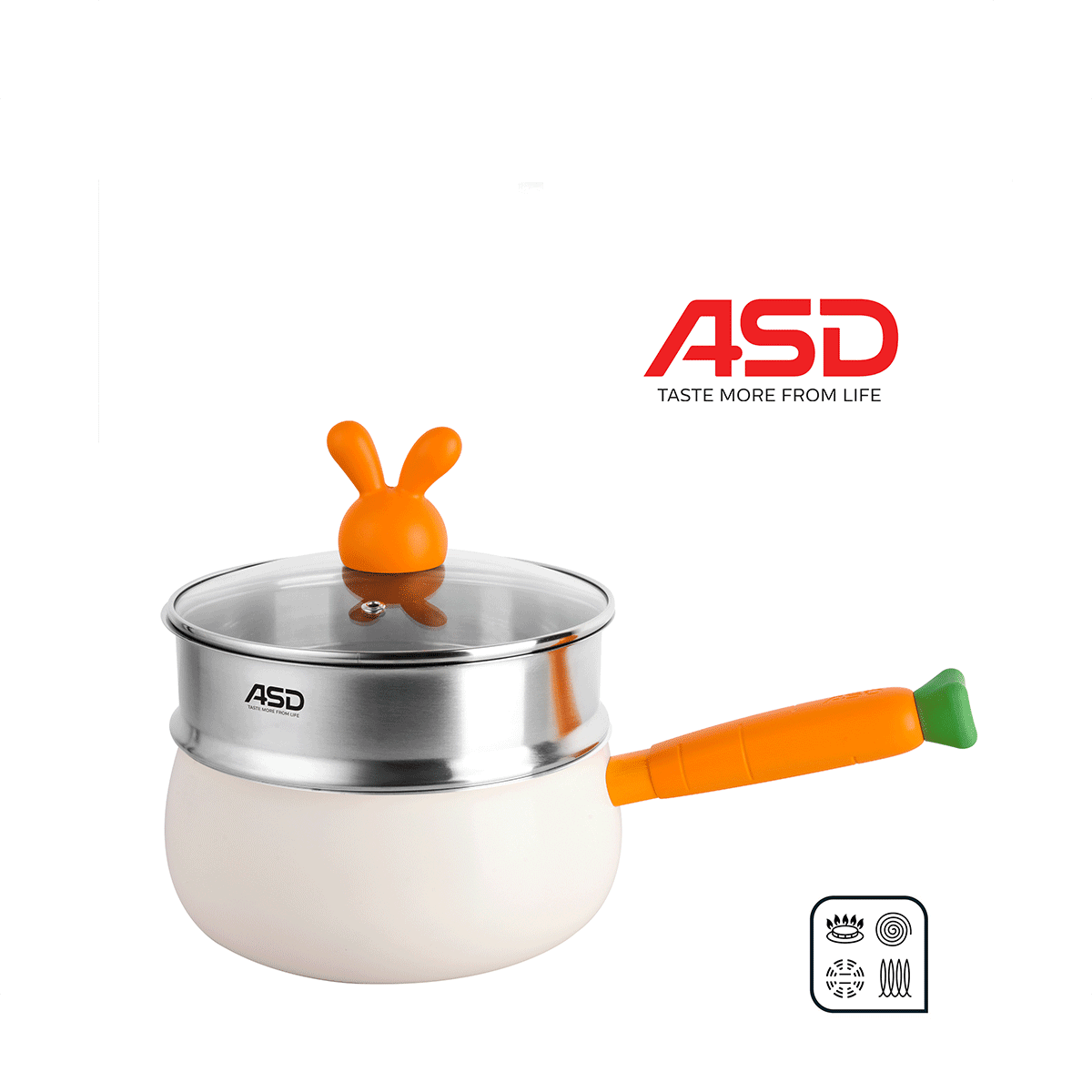 ASD Bunny Collection 18cm Ih Saucepan + Steamer - Metro Singapore Departmental Store - Celebrating 69 Years in SG
