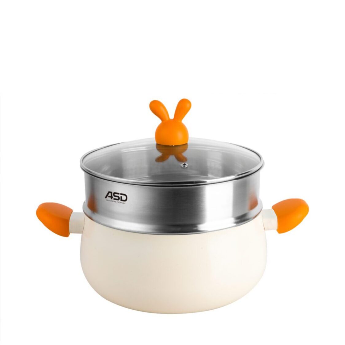 ASD Bunny Collection 24cm Induction Stock Pot + Steamer (HP - BUN324SP - SS) - Metro Singapore Departmental Store - Celebrating 69 Years in SG