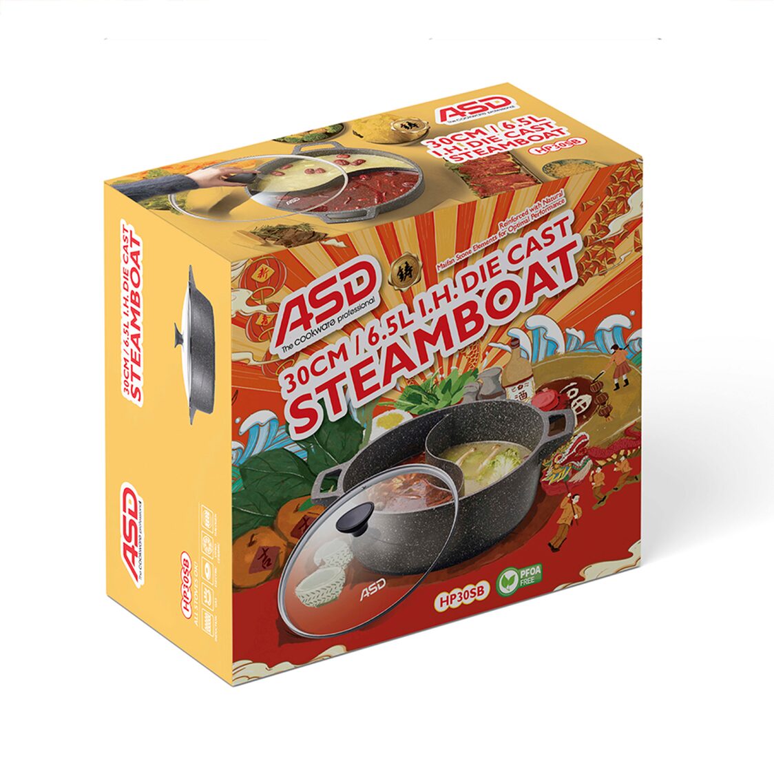 ASD Die Cast IH "Yuan - Yang" Steamboat 30cm (HP30SB) - Metro Singapore Departmental Store - Celebrating 69 Years in SG