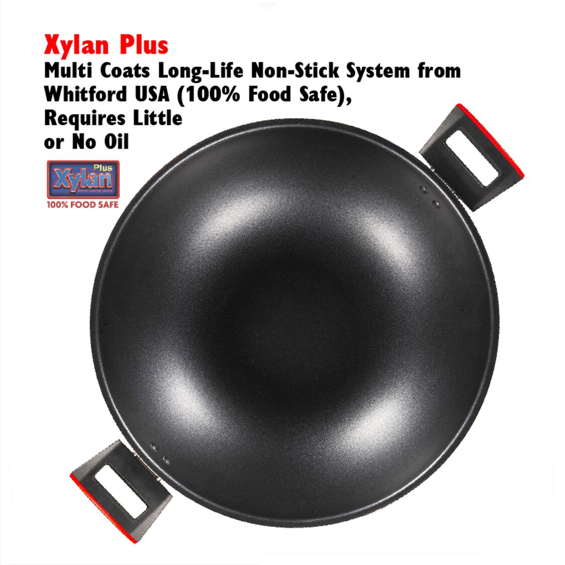 ASD Gusto Red 36cm I.H. Non - Stick Wok with S/Steel Cover (HP8536 - RDIH) - Metro Singapore Departmental Store - Celebrating 69 Years in SG