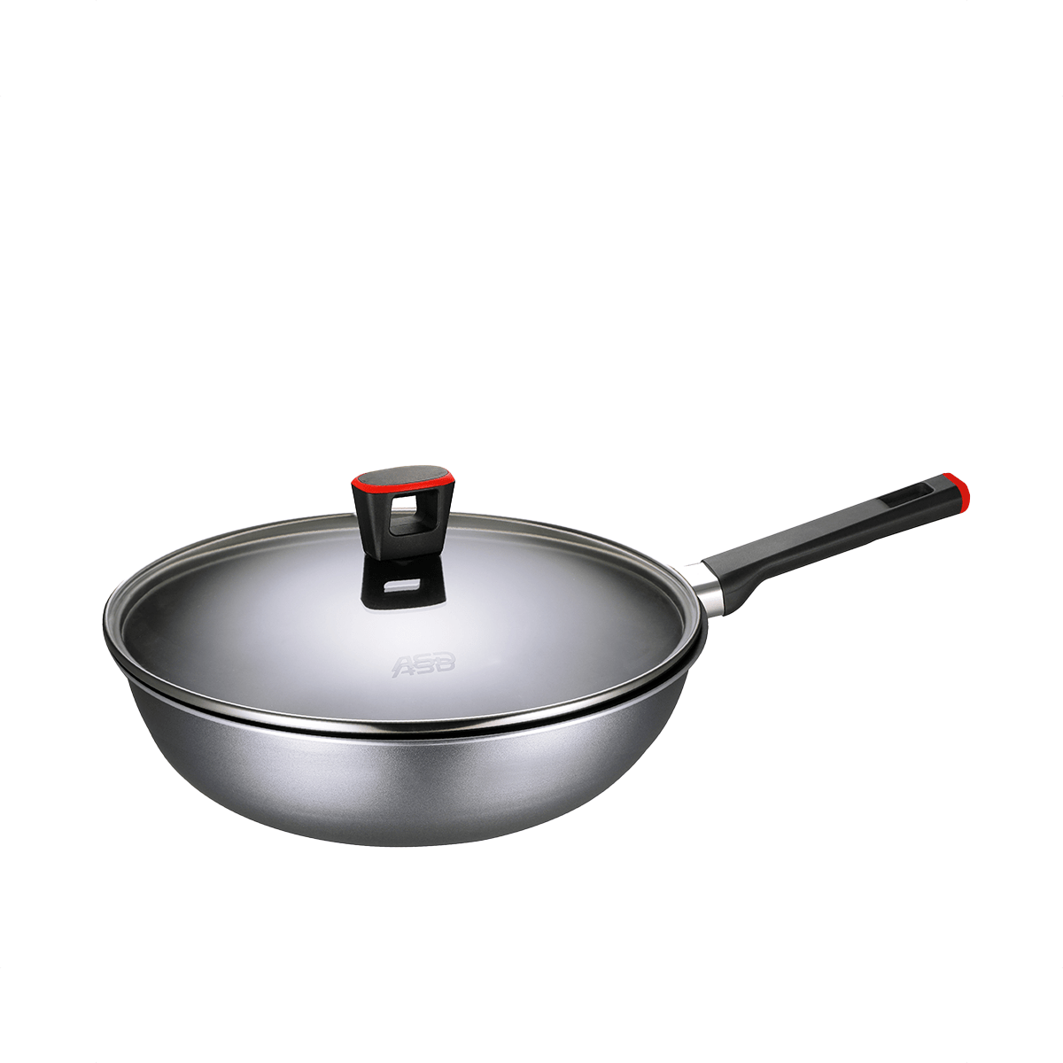 ASD Gusto Red I.H. 28cm Non - stick Stirfry Pan With Glass Lid (HP8328GL - RDIH) - Metro Singapore Departmental Store - Celebrating 69 Years in SG
