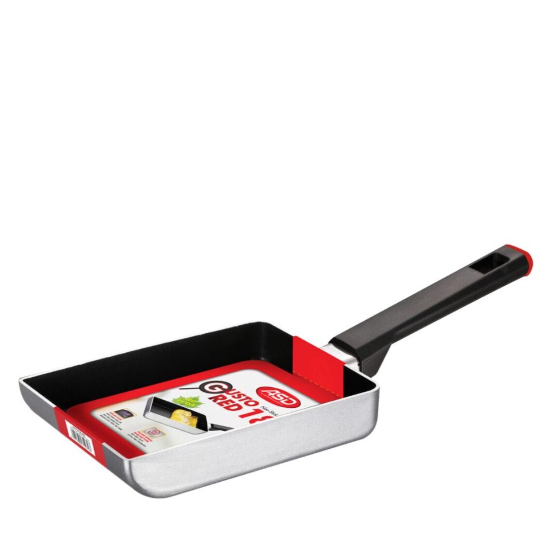 ASD Gusto Red Non - Stick Rectangular Egg Pan 18cm (HP1318 - RD) - Metro Singapore Departmental Store - Celebrating 69 Years in SG