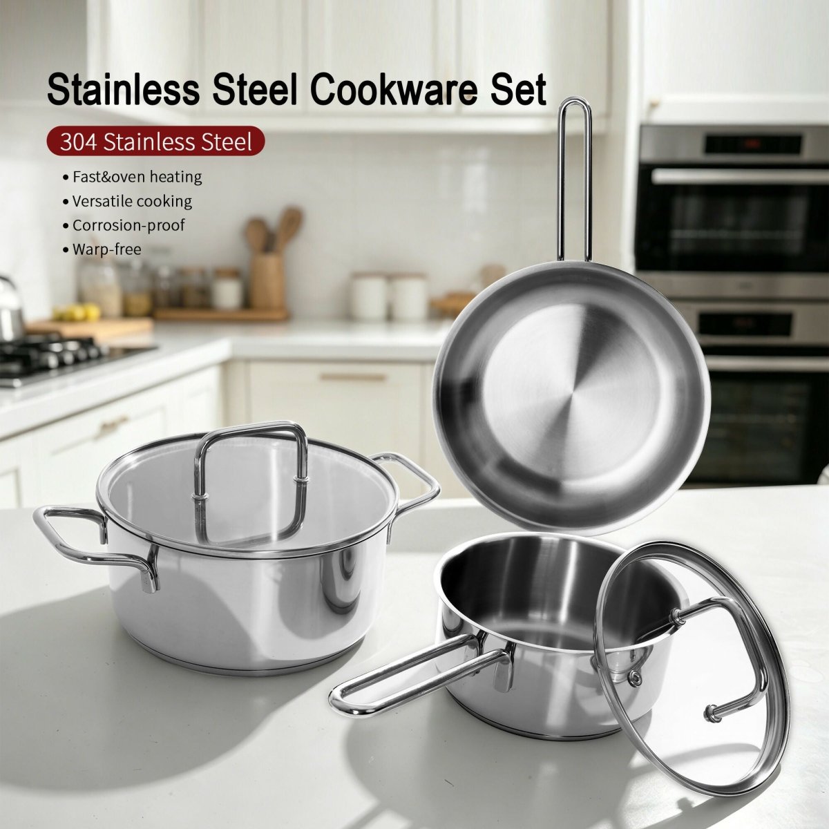ASD Lumiere 3-pc Stainless Steel Cookware Set (ADTHSS01001) - Metro Singapore Departmental Store - Celebrating 69 Years in SG