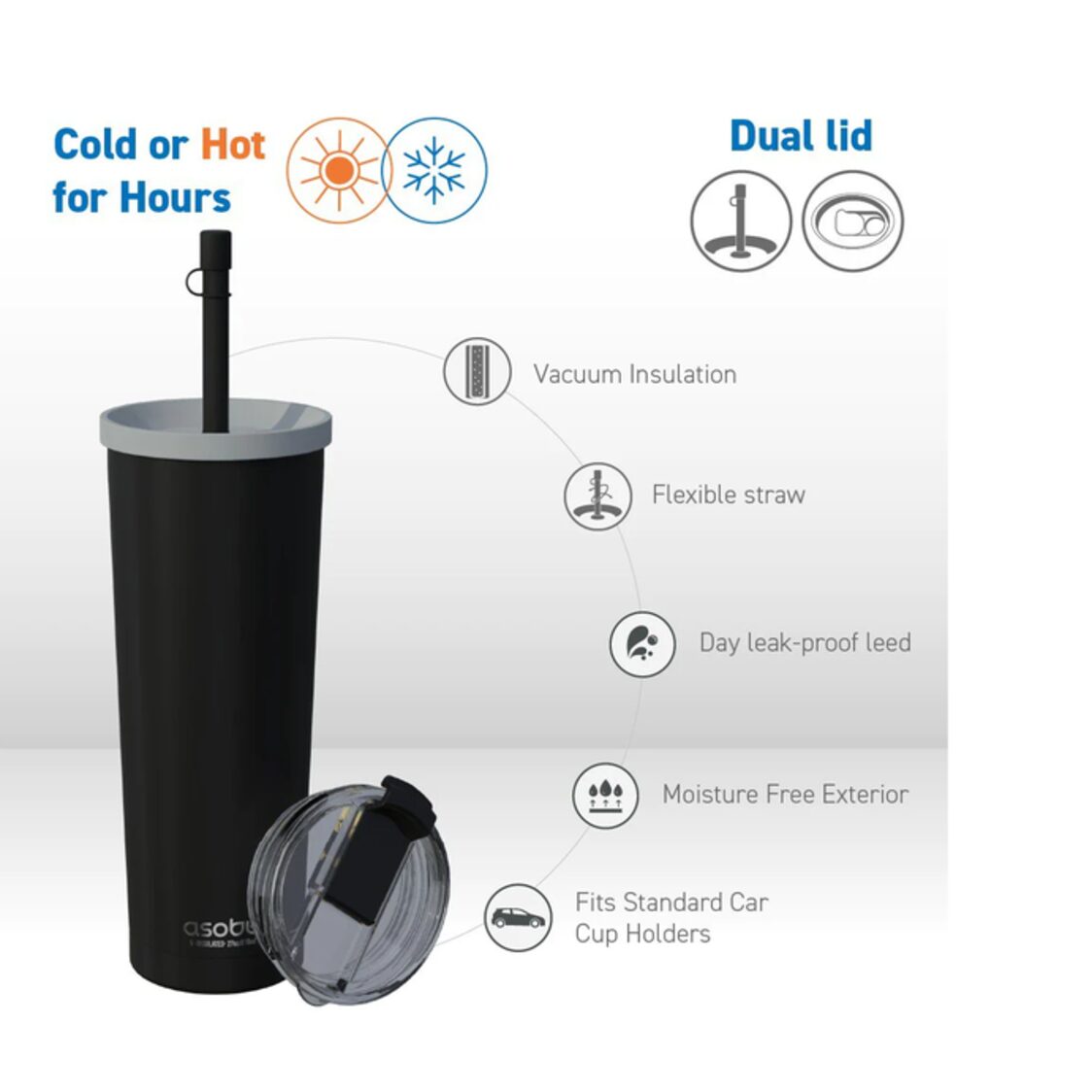 Asobu Ocean Tumbler Black 800ml - Metro Singapore Departmental Store - Celebrating 69 Years in SG