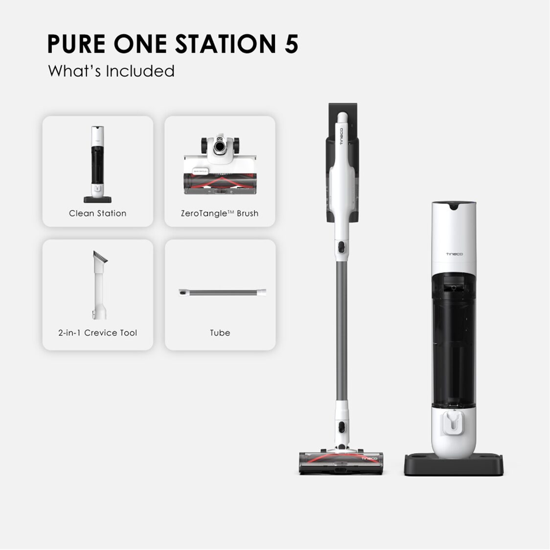 Tineco Pure One Station 5 Cordless Smart Vacuum - Black