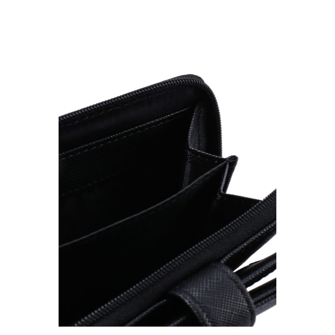 Mel&Co Saffiano Leatherette Bifold Side Zipped Compartment Wallet