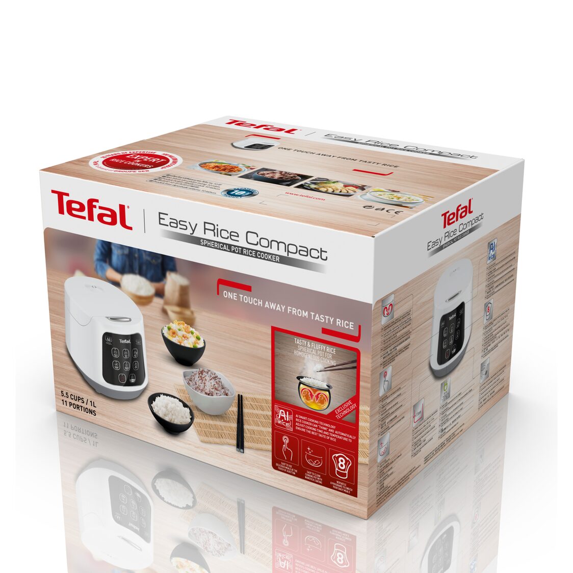 Tefal Easy Rice Compact Spherical Pot Rice Cooker 1L (RK7301)