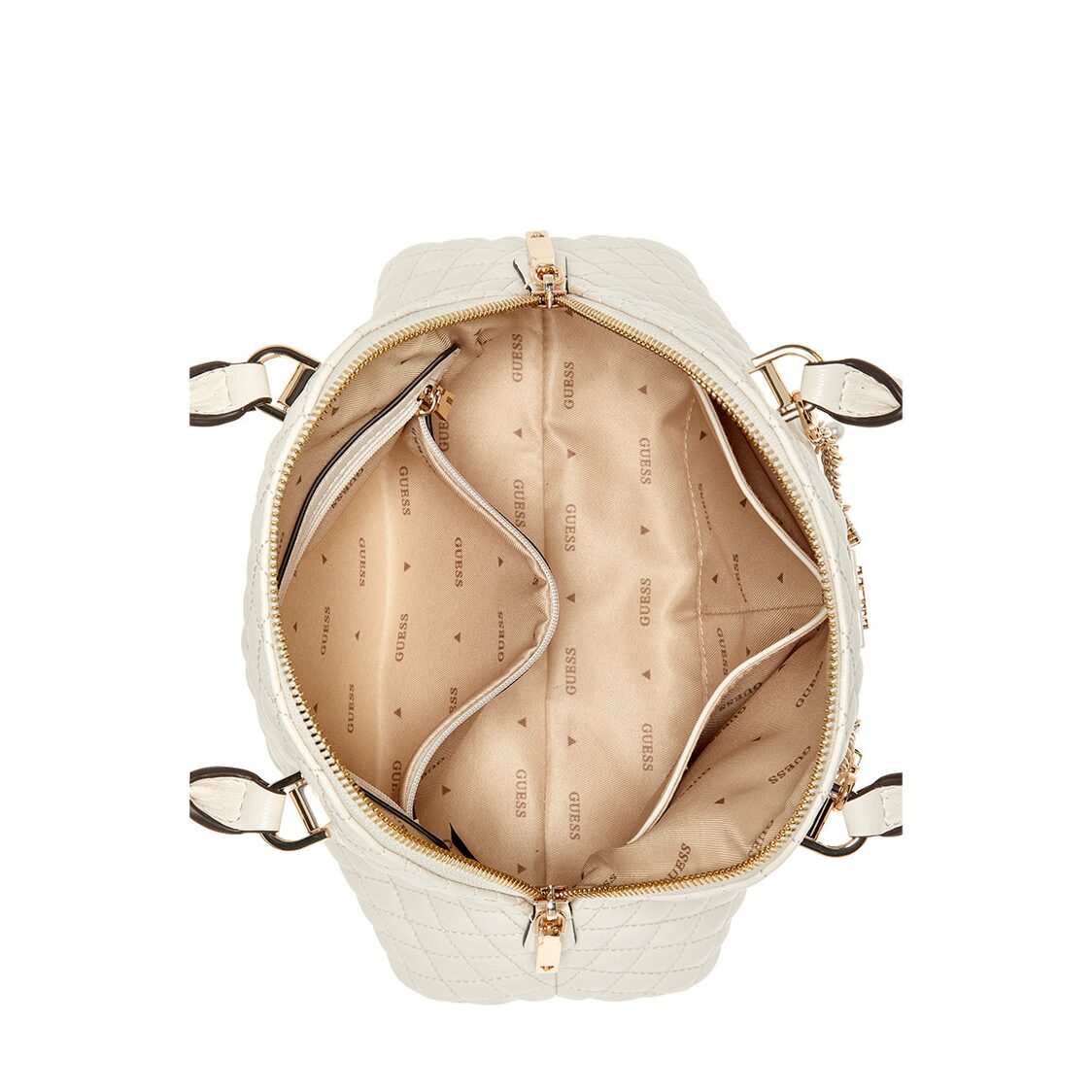 Guess Everlee Dome Satchel - Off White