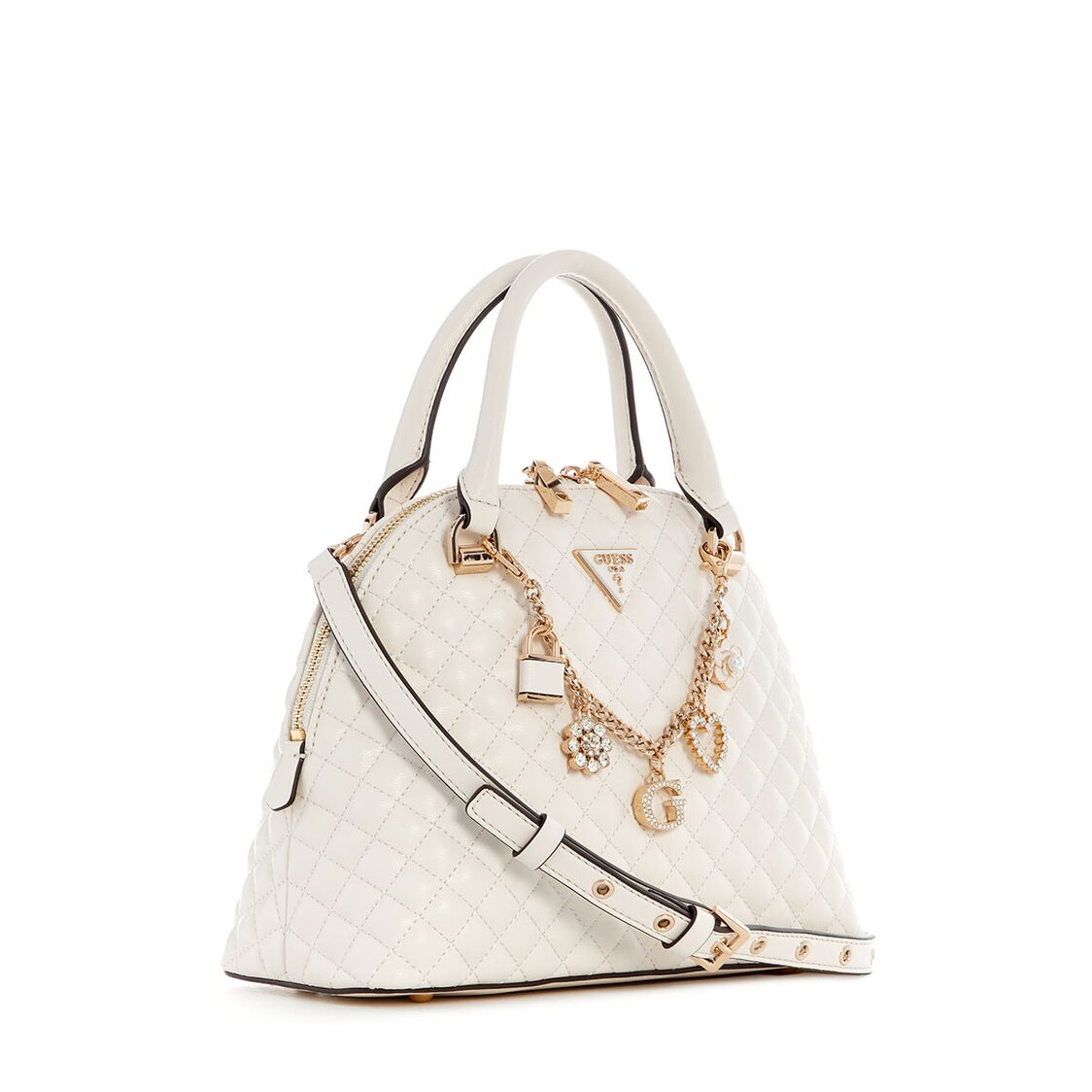 Guess Everlee Dome Satchel - Off White