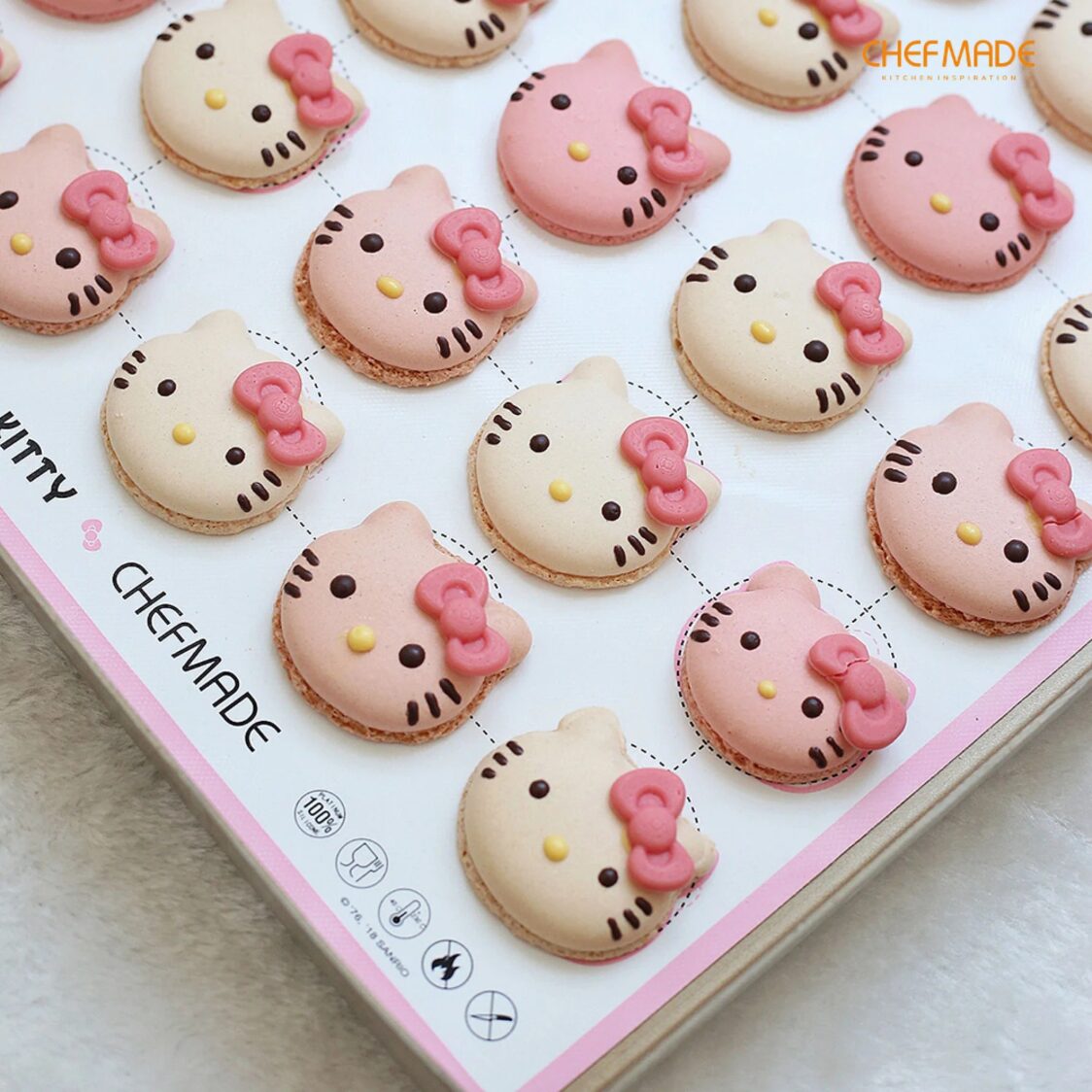 Chefmade Silicone Macaron Baking Mat 27cm Pink Hello Kitty (1898cm-KT7053)