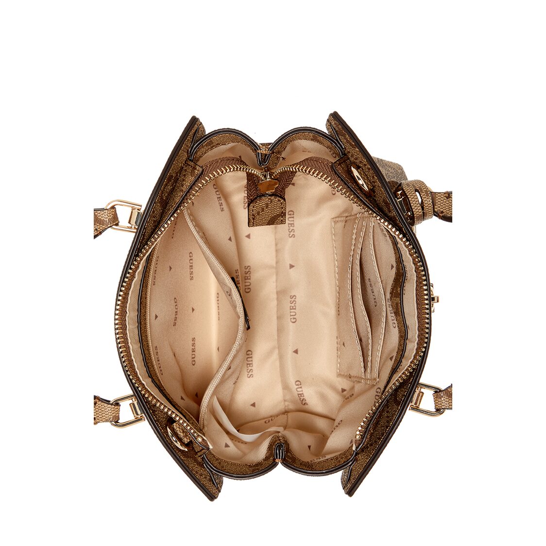 Guess Queensland Mini Satchel - Latte Logo