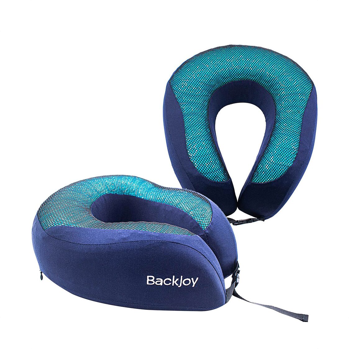 BackJoy Posture Care Neck Support Pillow with Cooling Gel - Deep Sea