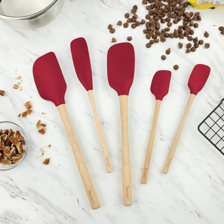 Tovolo Flex-Core Spatula Wood Handled Set S/5