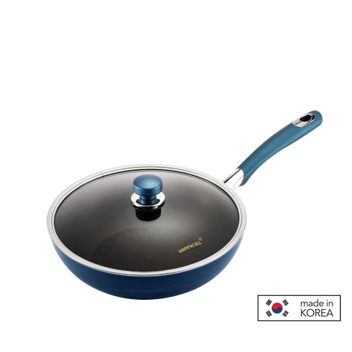Happycall Classic Titanium IH 28cm Wok Pan With Glass Lid (3900-0412)