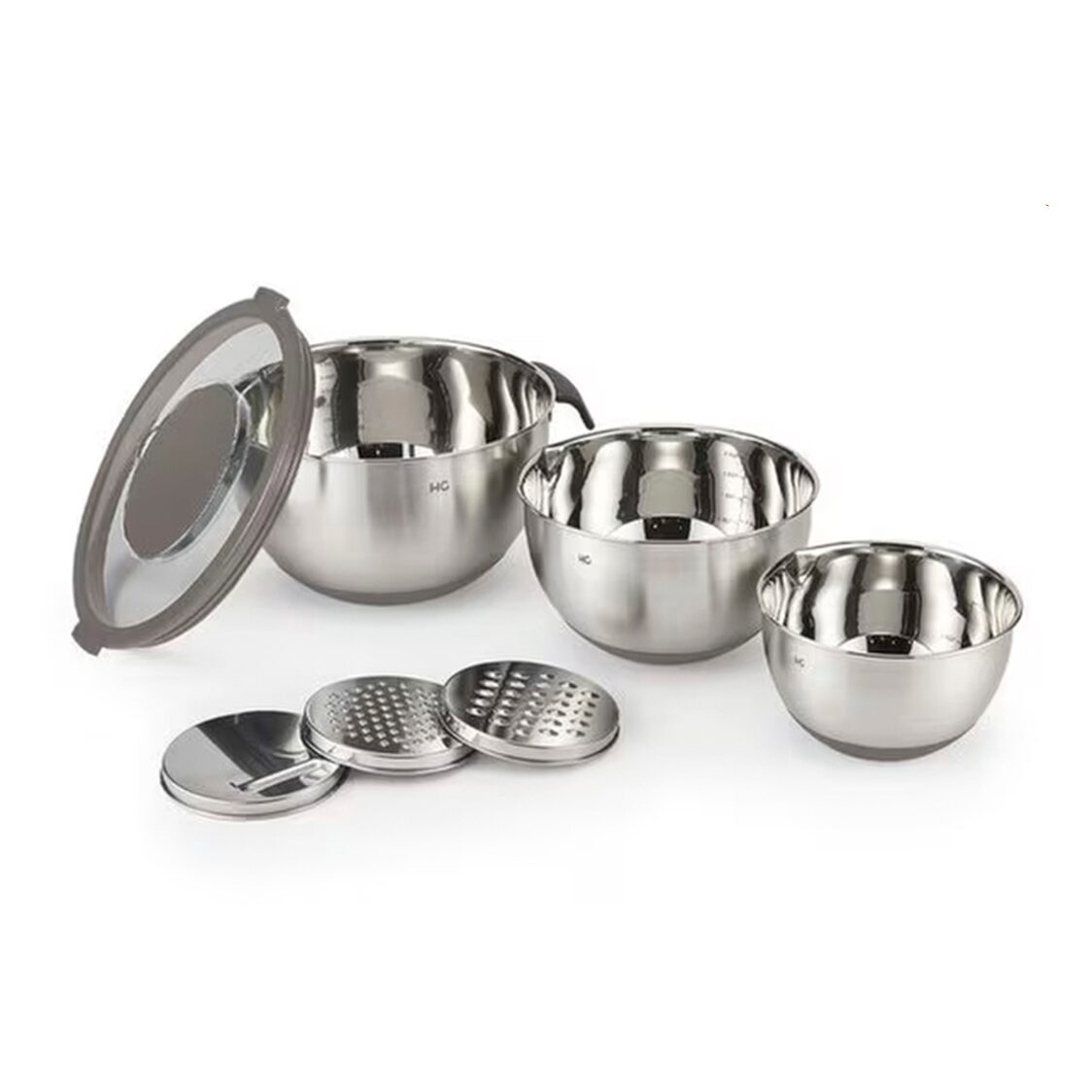 Happycall 7-PC Multi-Purpose Mixing Bowls With Slicer/Grater Set - Grey (4900-4012)