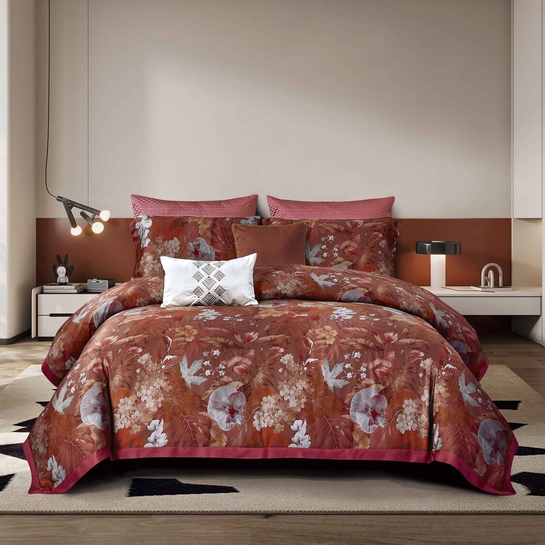 Kiff Hollyhock Fitted Sheet Set / Quilt Cover RFL