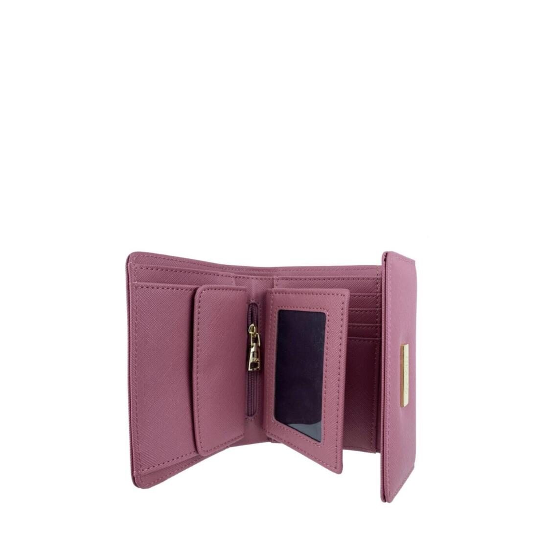 Mel&Co Saffiano Leatherette Half Flap Mid-Size Wallet