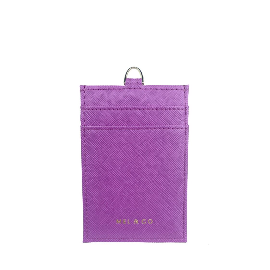 Mel&Co Saffiano-Effect Basic Lanyard Card Holder