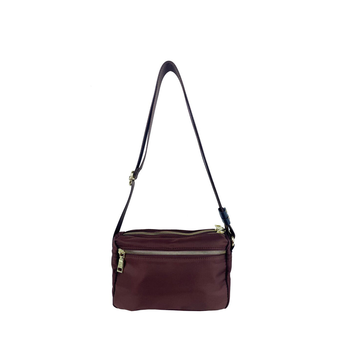 Mel&Co Nylon Double-Zip Sling Bag