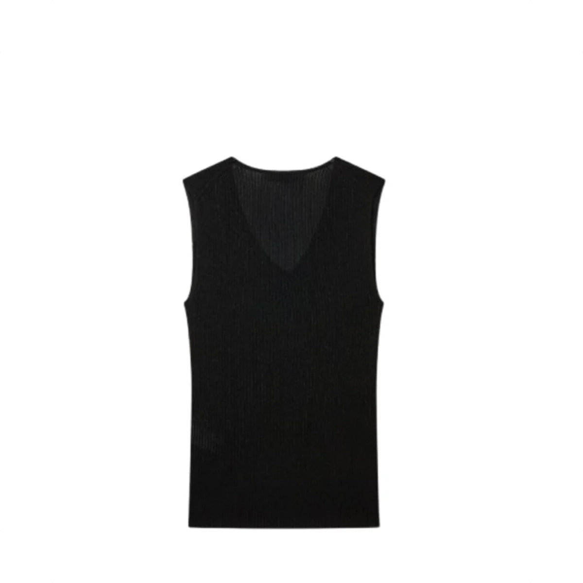 Voice Of Voices Metal V Neck Sleeveless Knit Top