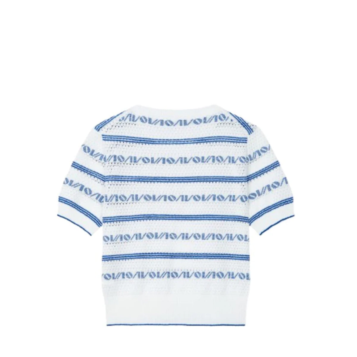 Voice Of Voices Logo Pattern Half Sleeve Knit Blue