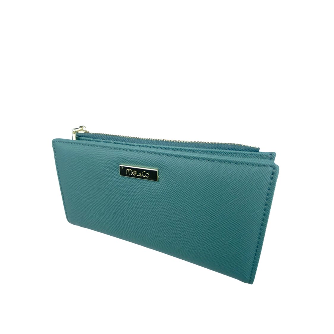 Mel&Co Saffiano Leatherette Bi-Fold Snap Long Wallet