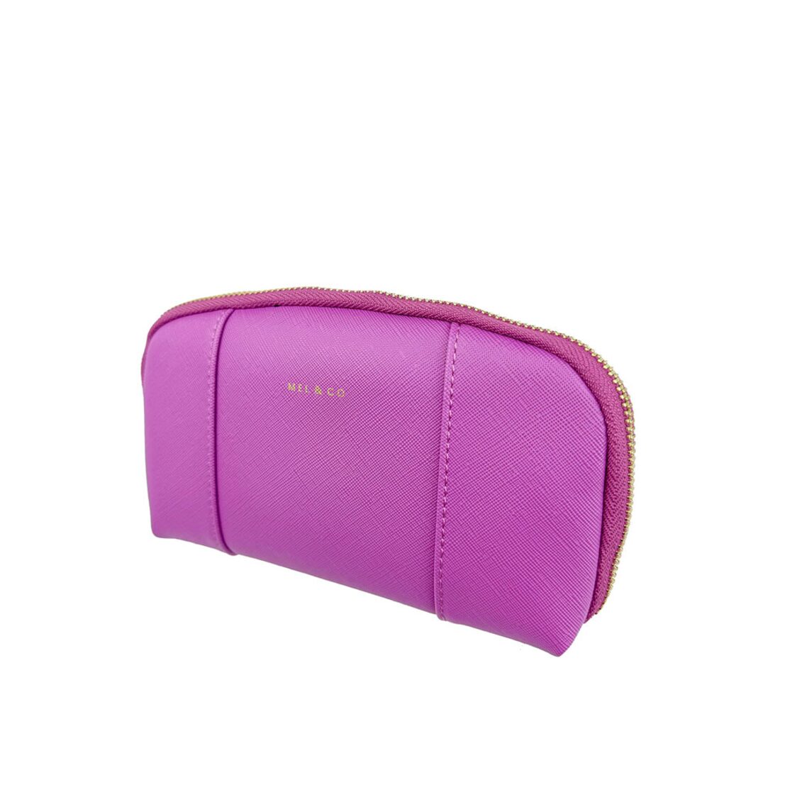 Mel&Co Saffiano-Effect Loop Handle Zip-Around Wristlet Pouch