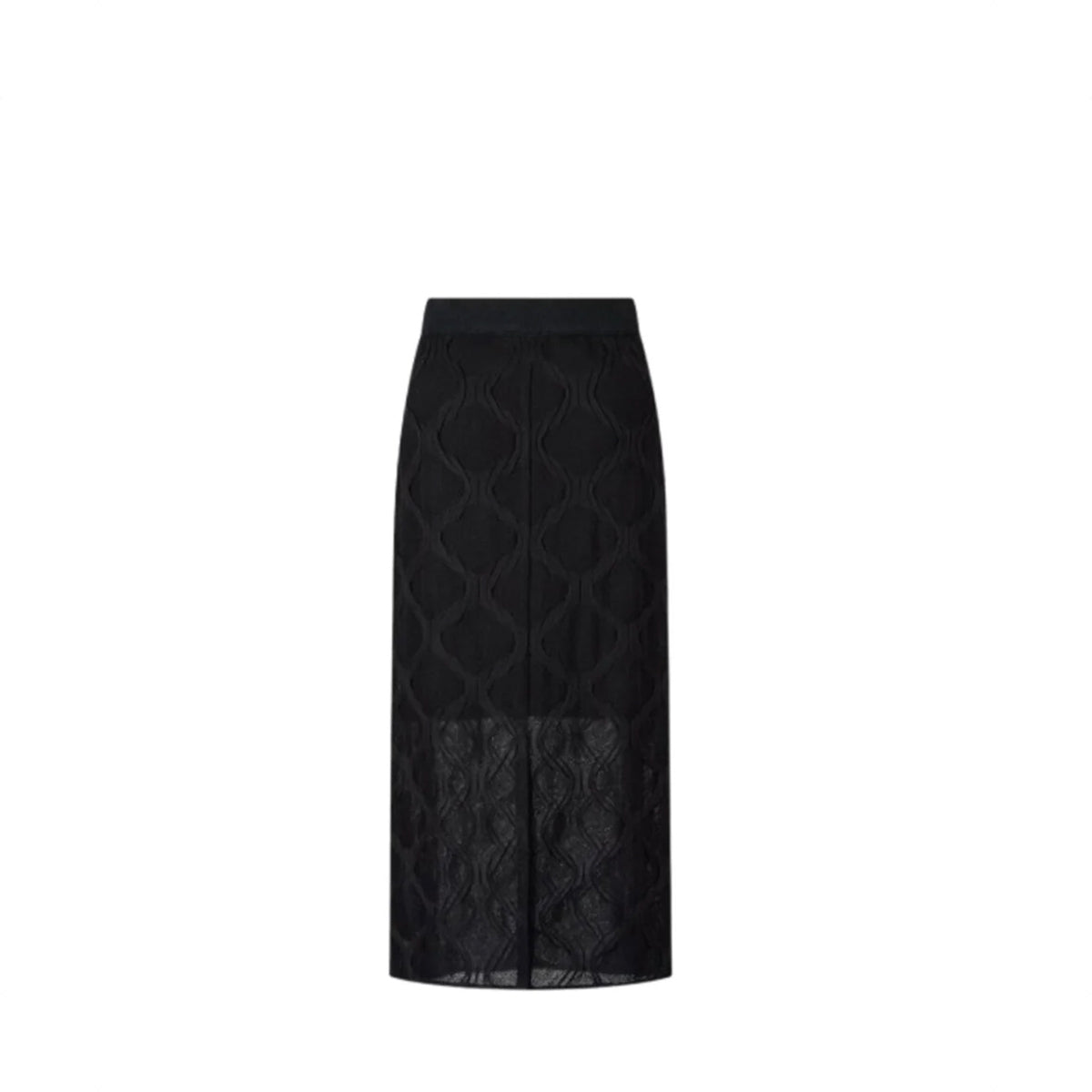 Voice Of Voices Pattern Lace Jersey Skirt Black
