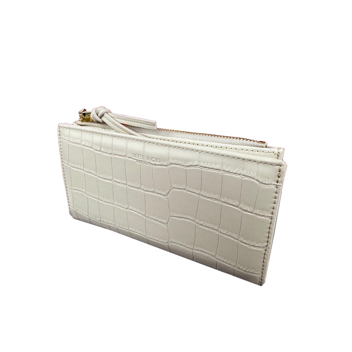 Mel&Co Croco Bi-Fold Snap Long Wallet