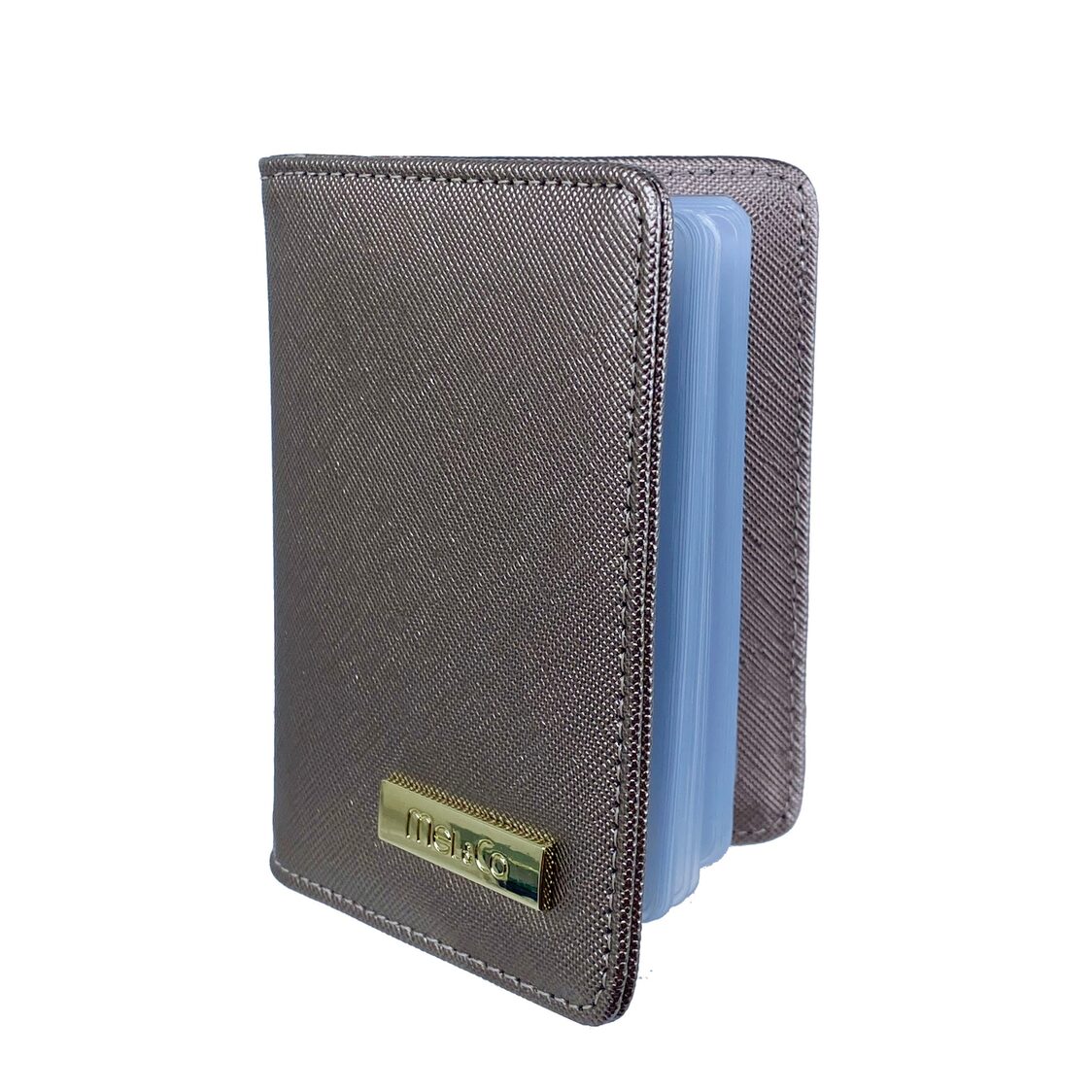 Mel&Co Saffiano Leatherette Bifold Card Holder