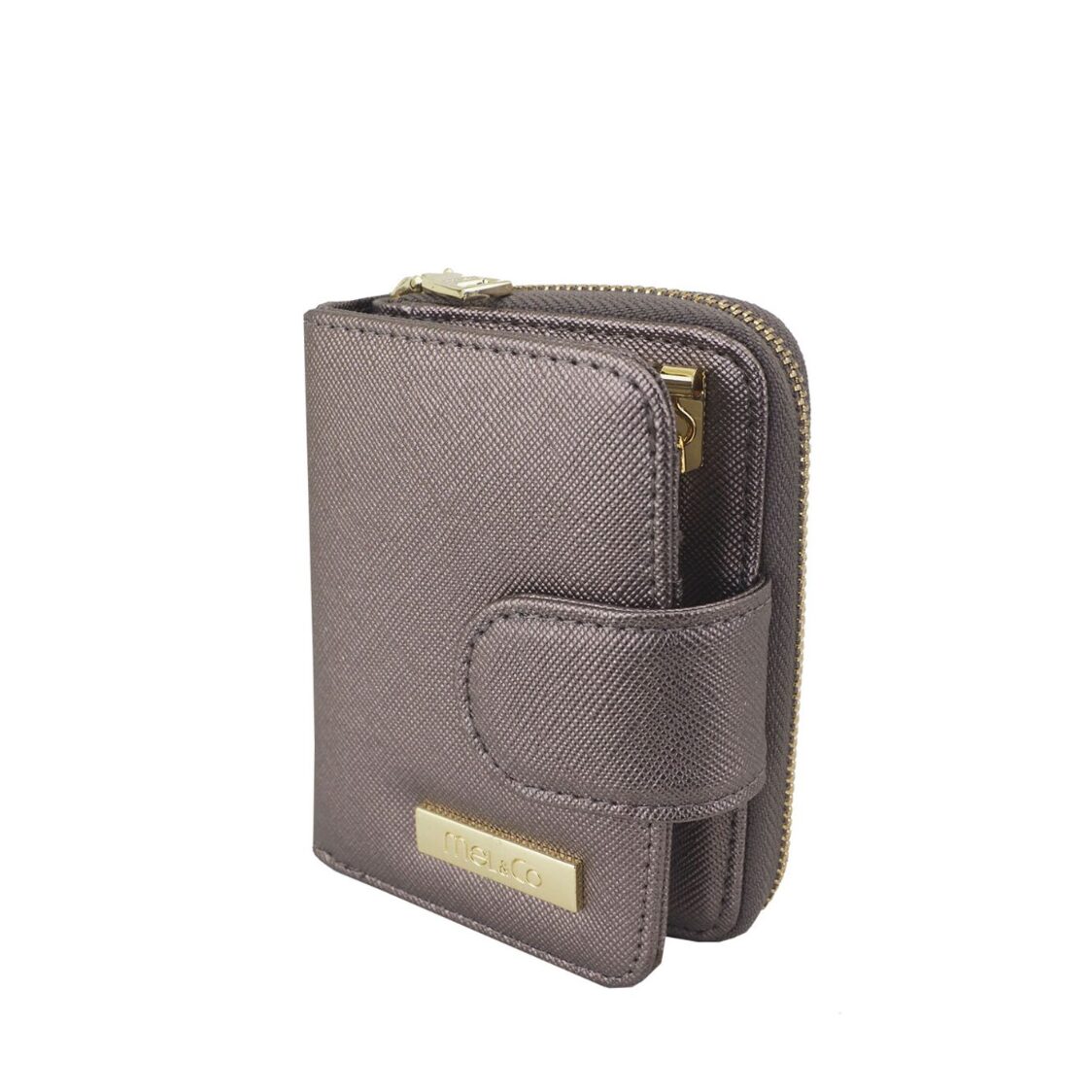 Mel&Co Saffiano Leatherette Key Holder with Zipped Gusset
