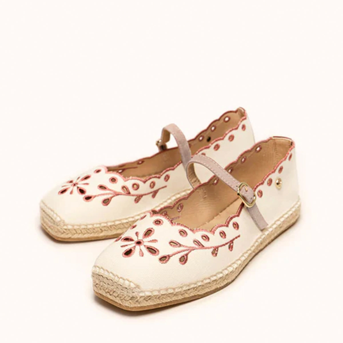 Alhamas Campanilla Plano Lonabordada Maryjane Flat - Pink Granate