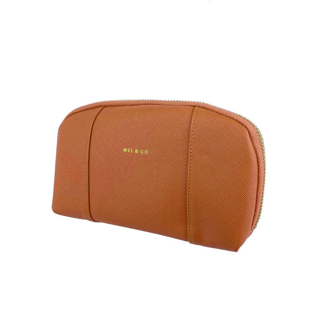 Mel&Co Saffiano-Effect Loop Handle Zip-Around Wristlet Pouch