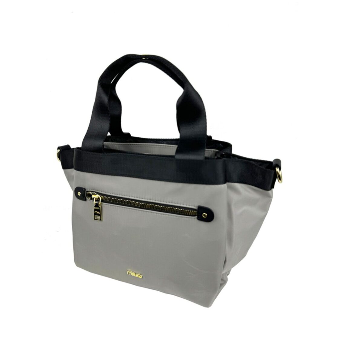 Mel&Co Nylon Satchel Top Handle With Font Zip Pocket