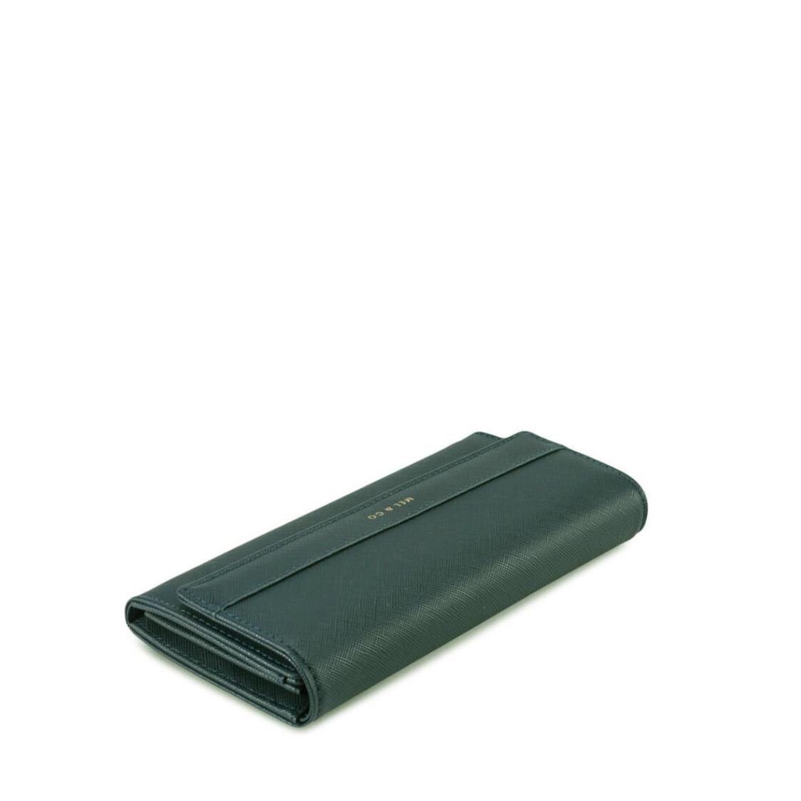 Mel&Co Saffiano-Effect Half Flap Long Wallet