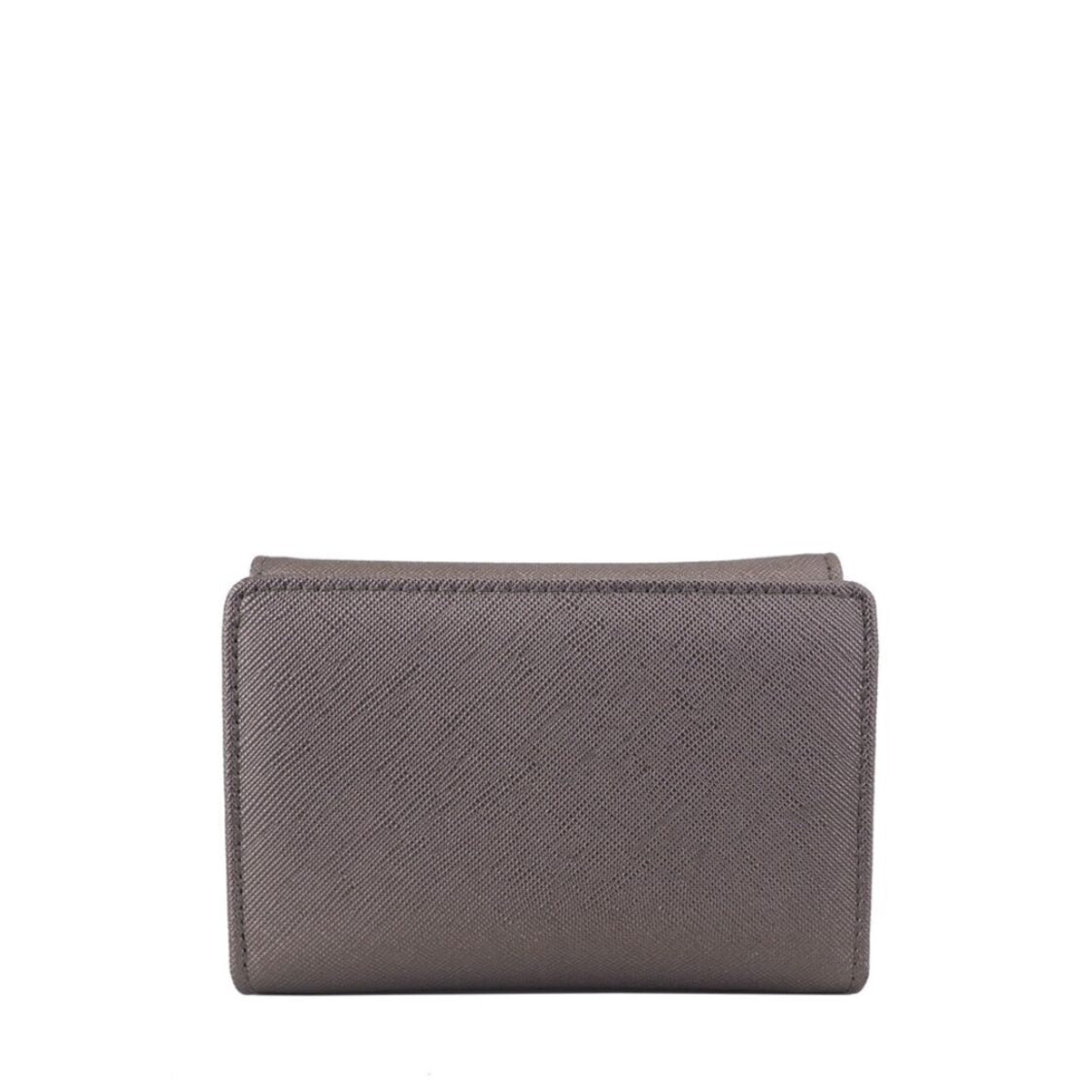 Mel&Co Saffiano Leatherette Tri-fold Zip Coin Card Wallet