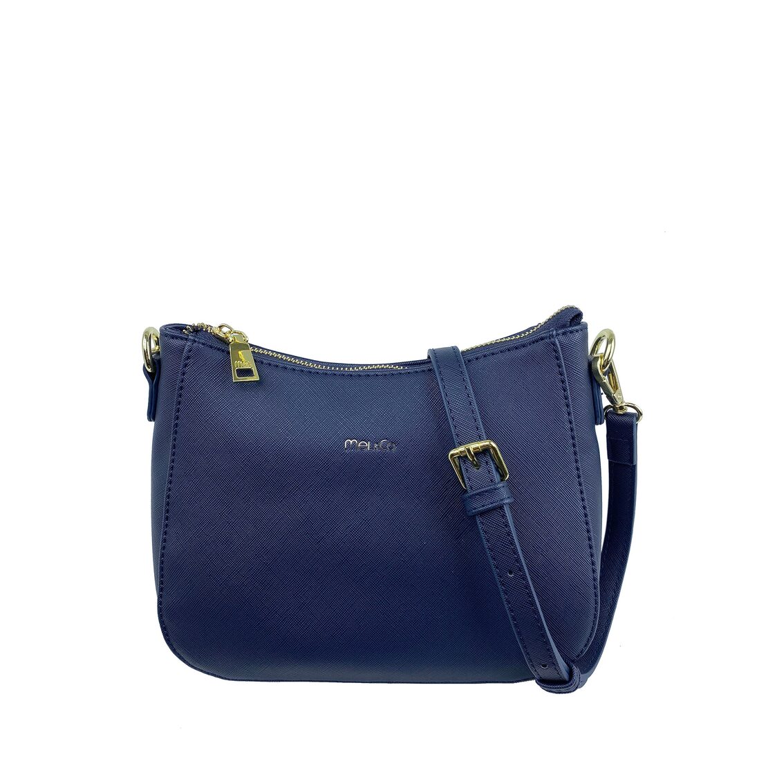 Mel&Co Saffiano-Effect Curve Top Sling Bag