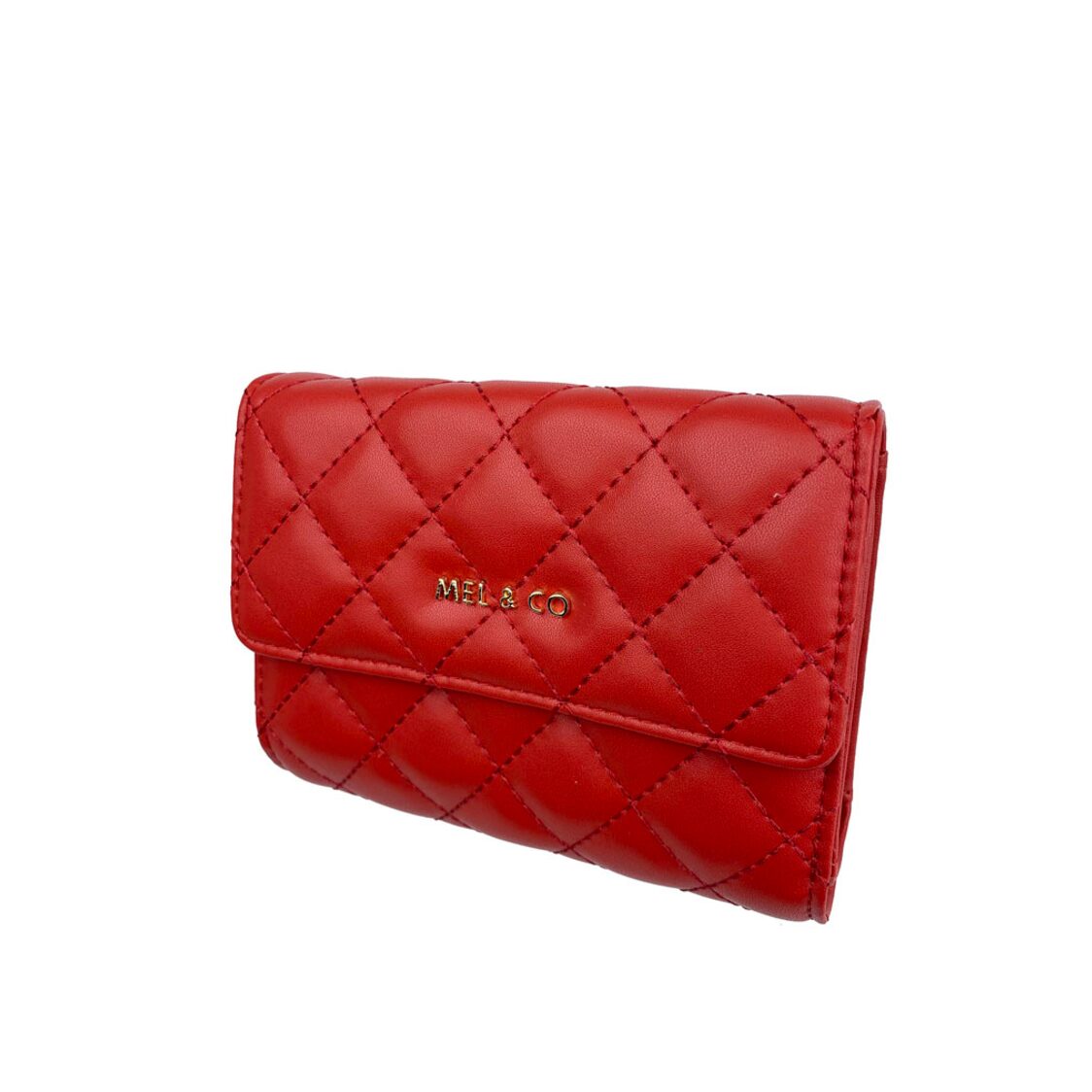 Mel&Co Quilted Half Flap Mid-Size Wallet
