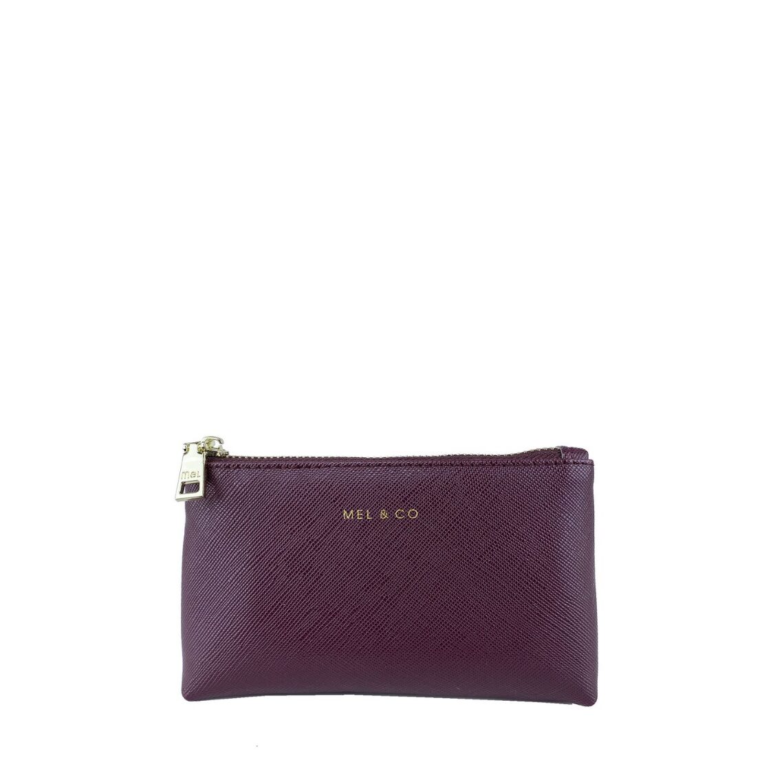 Mel&Co Saffiano-Effect Coin Pouch with Keyring