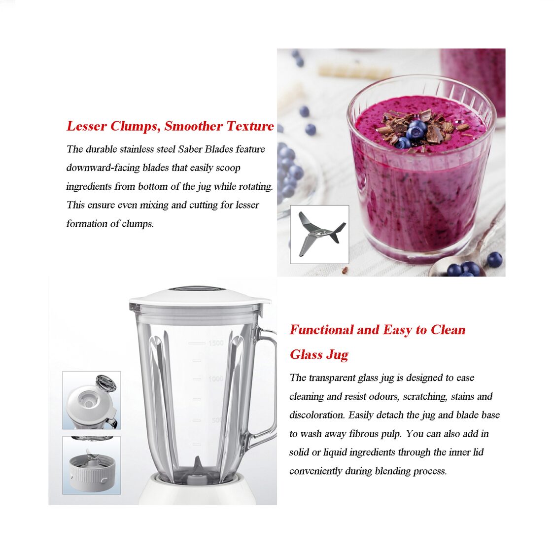 PANASONIC Glass Jar Blender with Dry Mill 1.5L 450W (MX-EX1561WSP)