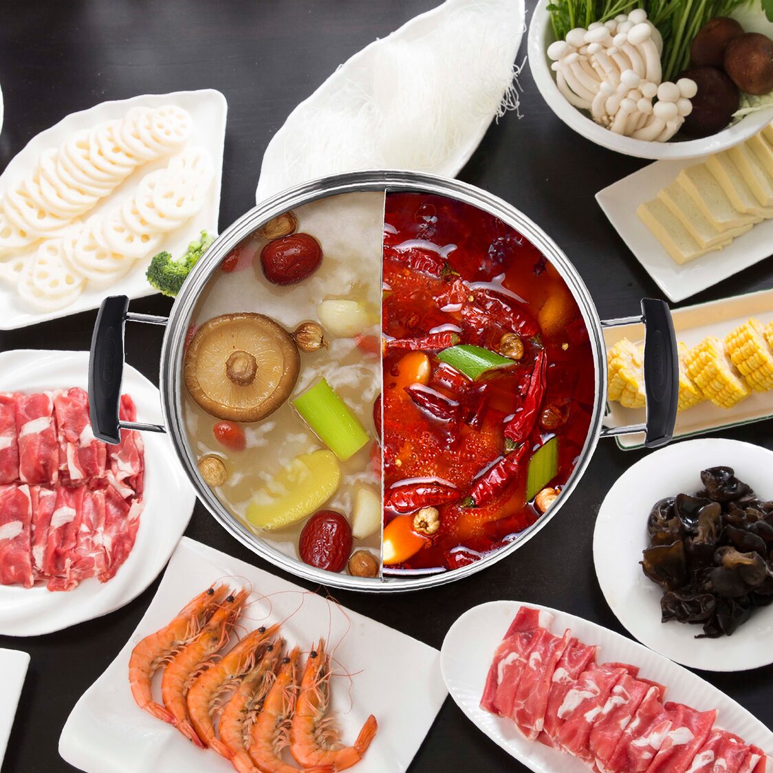 Endo 30cm Stainless Steel "Yuan Yang" Steamboat (E-SB30-2)