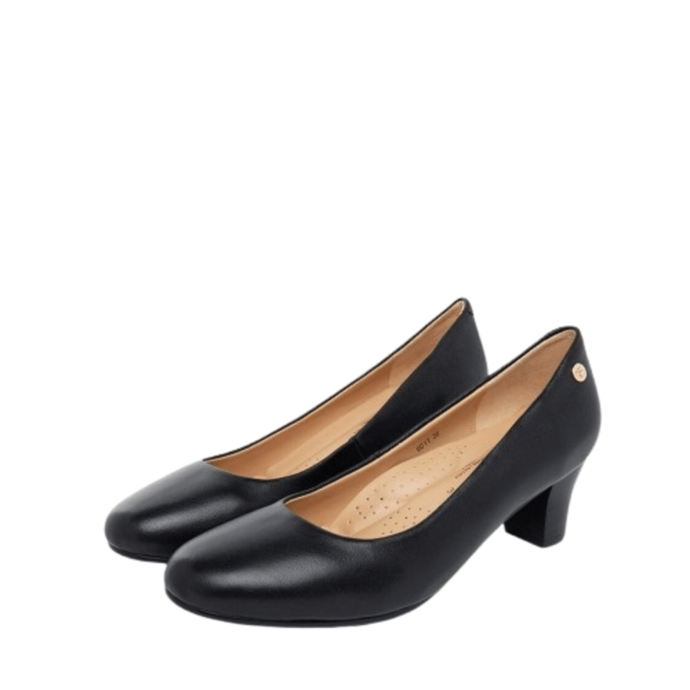 Barani Classic Leather Heels 6011 (Mid) - Black - Metro Singapore Departmental Store - Celebrating 69 Years in SG