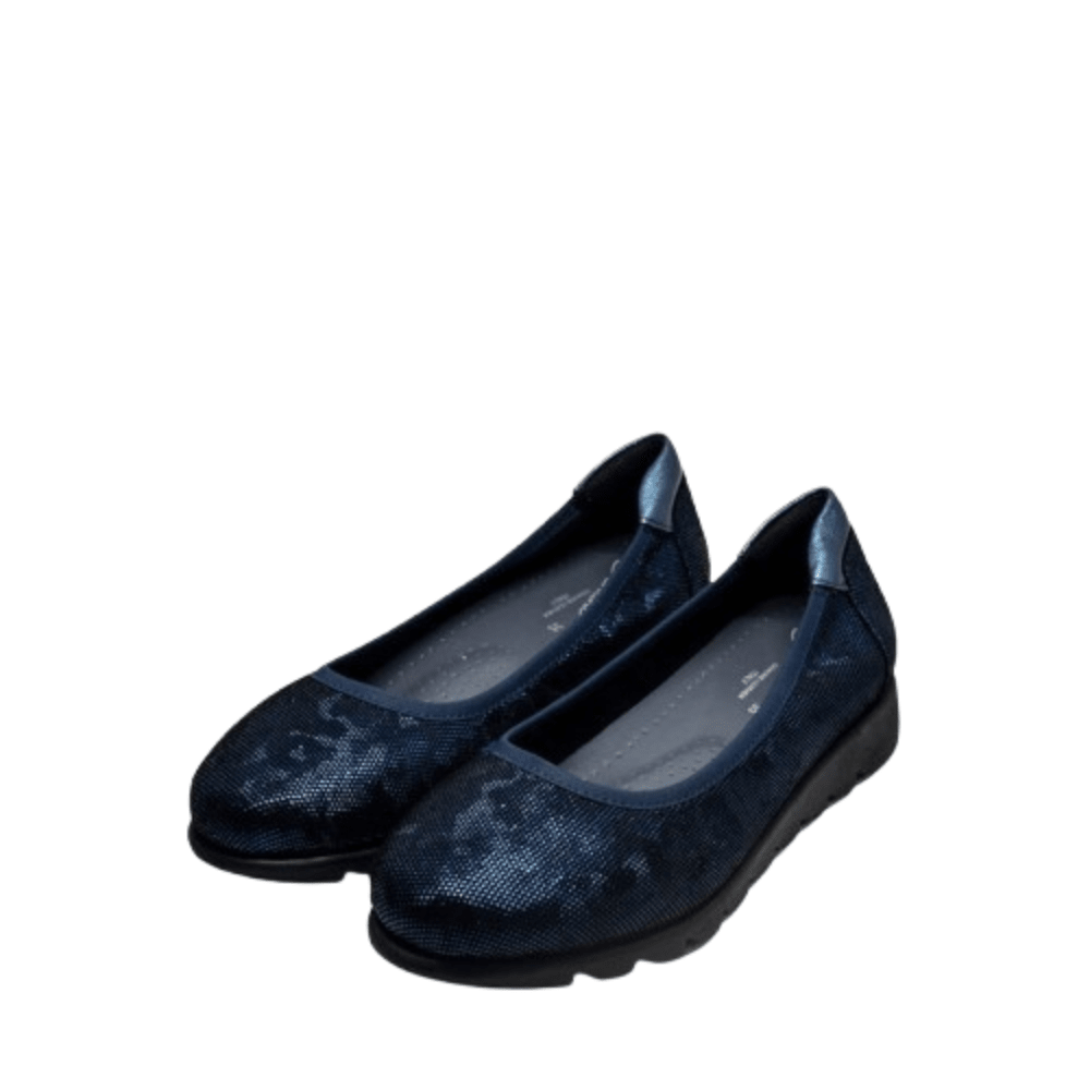 Barani Leather Pumps/Ballet Flats 8938 - 220 (Textured Leather) - Navy - Metro Singapore Departmental Store - Celebrating 69 Years in SG