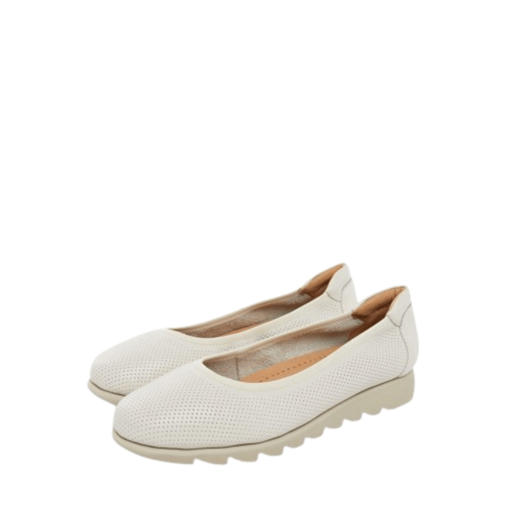 Barani Leather Pumps/Ballet Flats 8938 - 48 (Perforated) - Bone - Metro Singapore Departmental Store - Celebrating 69 Years in SG